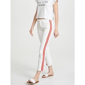 Mother The Mid Rise Dazzler Crop Whipping The Cream Pink Racer Size 24